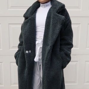 Vintage Grey Teddy Bear Coat